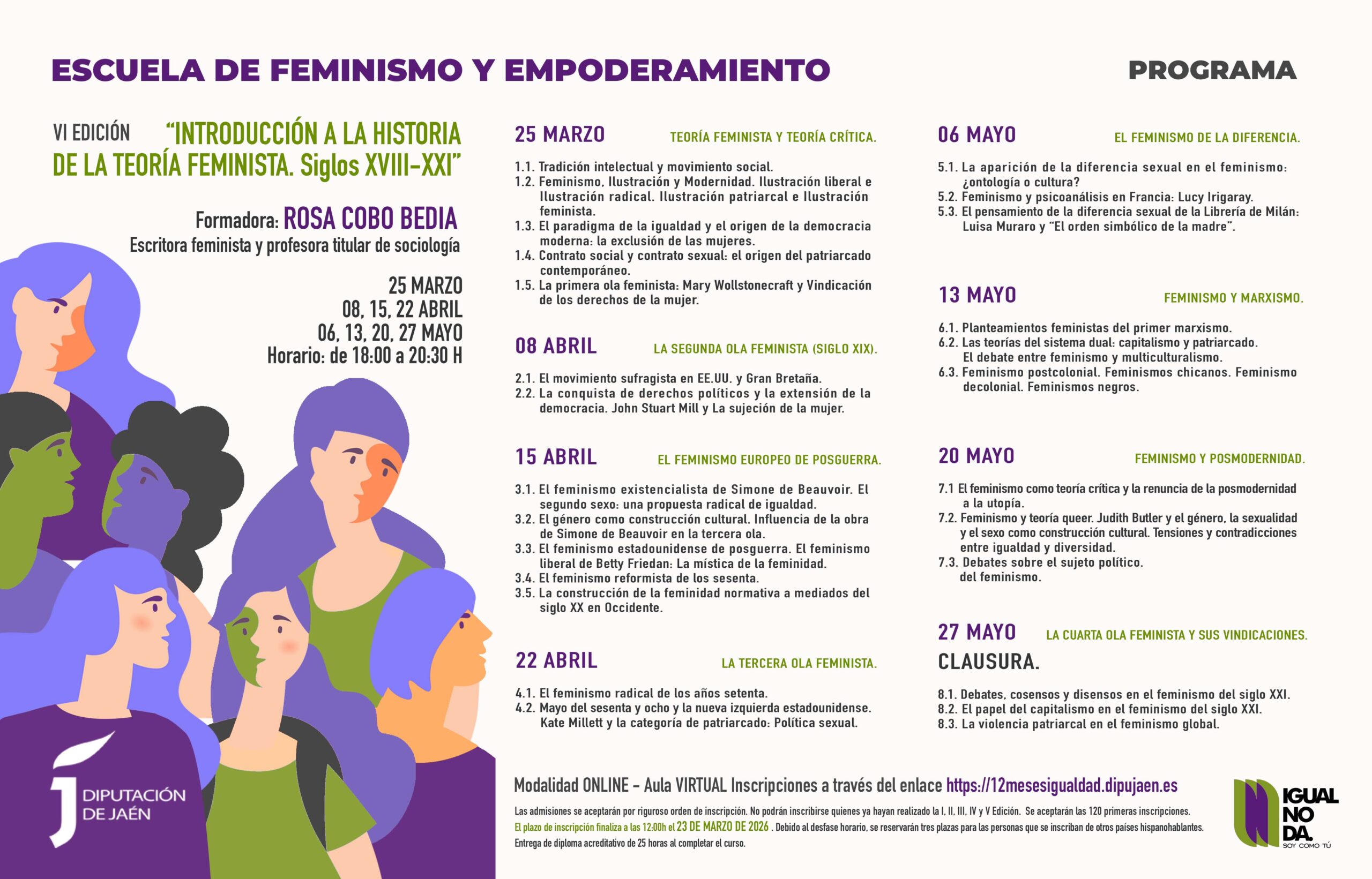 Curso- Historia de la teoría feminista -Escuela de Feminismo Diputación de Jaén